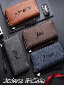 Personalized Men's Wallet, Father's Day Gift, Dad Gift, Customized Photo And Name, Father's Day Gift, Men's Gift, Dad Birthday Gift - Multicolor - View 4