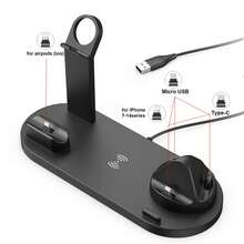 6-In-1 15W Fast Wireless Charging Station, Multi-Device Charger Stand Compatible With IPhone 17/16/15/14/13/12, USB Charging Compatible With Apple Watch - Black - View 8