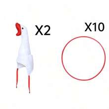 Goose Head Ring Toss Game Set, Fun Plush Goose Hat With Red Throwing Rings, Durable Interactive Party Game, Suitable For Adults, Outdoor Carnival, Picnic, Travel, Family Fun Activities - Multicolor - View 11