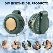 Ventilador eléctrico portátil silencioso mini sin aspas, ventilador con clip para camisa, ventilador de cuello manos libres de 3 velocidades, adecuado para uso al aire libre, viajes, oficina, accesorio de viaje, regalo, capacidad de batería: 1000mAh - Con clip - Ver 6