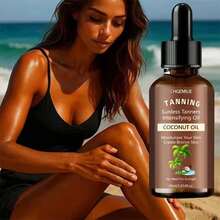 Summer Sunless Tanning Oil, Moisturizing Skin, Creating Bronze And Bright Tan Skin Tone, Convenient To Use, Suitable For Body, Thighs, Arms, Etc., Essential For Beach And Travel - Maroon - View 2