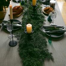 Dense Pines Realistic Touch Garland Ornaments, Greenery Artificial Pine Cypress Garlands For Christmas Holiday Mantle Fireplace Table Home Decor Real Touch Artificial Pine Greenery Christmas Garlands For Table Fireplace Wall Home Indoor Outdoor Decor - Green - View 9