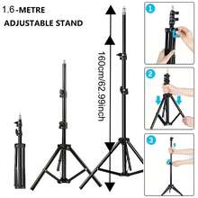 Borriig 160cm Extendable Tripod 10 Inch Adjustable Ring LED Light, With 3 Color Temperature Adjustable Live Streaming / Makeup / Photography / Beauty Lighting - 160cm Tripod Set - View 7