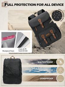 Camera Backpack For DSLR Cameras, Fits 15.6 Inch Laptop, Anti-Theft Camera Bag, Easy To Carry Tripod, Rain Cover, Black/Khaki, Professional, Outdoor - Multicolor - View 8