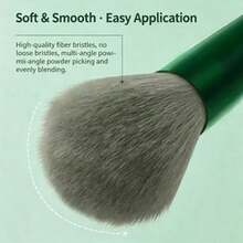 1pc Mint Green Makeup Brush Set, Portable Soft Bristle Blush Brush, Eyeshadow Brush, Powder Brush, Contour Brush, Concealer Brush, Full Set Makeup Tools With Velvet Storage Bag, Random Color - Mint Green - View 4
