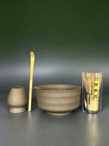 Song Dynasty Matcha Bowl Matcha Making Tools Matcha Brush Japanese Tea Bowl Stirrer Tea Whisk Kiln-Fired Tool Set - Brown - View 9