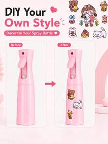 6pcs Comb Set, Fine Mist Spray Bottle, Suitable For Adults And Women, Hair Styling Tool Set, Hair Spray Bottle, Rat Tail Comb, Hairline Brush And Stickers, Perfect For Hair Design And Hairstylists, Perfect Gift For Girls, Back To School - Multicolor - View 3