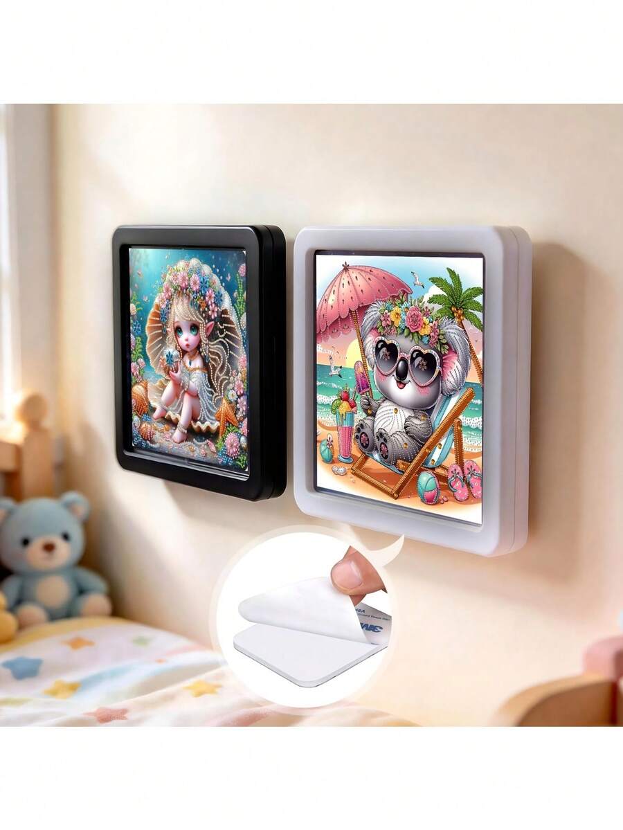 Diamond Painting Frame, Transparent High-Definition Film Frame, Flip-Cover Design For Easy Artwork Replacement, Desktop And Wall Mount, Home Decor Artwork Display - Multicolor - View 1