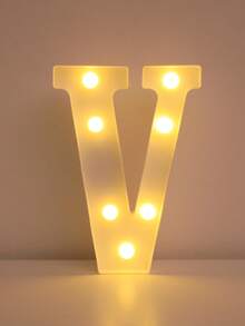 1pc 21cm White Luminous Letter Light, LED Letter Lamp,Light Up Alphabet Letters, Battery Operated DIY Spelling Letter Lights For Celebration, Indoor Room Decoration, Wedding Proposal Decoration, Birthday Party Decoration Letter Light Board - White - View 16