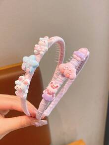 1pc Cute Cartoon Headband With Anti-Slip Strip, Toothed Decorative Hair Clip, Anti-Slip Function Hair Accessory, Cartoon Children's Headpiece, Suitable For Girls - Multicolor - View 4