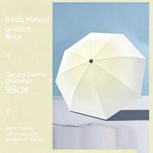 1pc Manual Folding Inverted Umbrella, Unisex, Rain Protection, Sun Shade, UV Protection - Gradient Umbrella - View 10