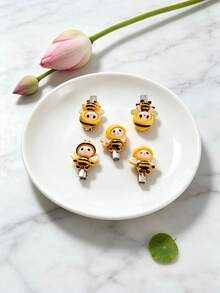 5pcs Cartoon Bee Hair Clips Cute 3D Alligator Hair Clips Side Hair Clips - Multicolor - View 4