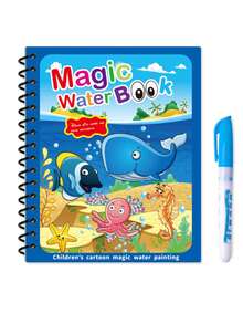 1 buah Buku Lukisan Air Ajaib untuk Anak-anak, Buku Gambar Mewarnai Air yang Dapat Digunakan Kembali, Mainan Balita dan Taman Kanak-kanak, Pena Warna Acak - MultiWarna - View 1