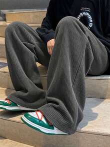 1 pieza Pantalones deportivos casuales versátiles de unicolor para niños preadolescentes - Gris Oscuro - Ver 10