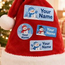 Custom Christmas Name Stickers, Personalized Snowman Gingerbread Gift Labels, Festive Candy Holiday Style, Customized Christmas Gift Stickers, Customizable Name Labels, Gift Wrapping Decor, Holiday Party Favors, Christmas Decorations, Family, Friends - Multicolor - View 6