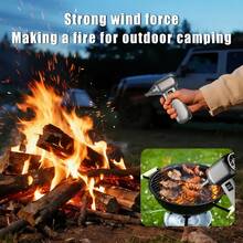 Snow Blower & Brushless Turbo Air Duster, 900,000 RPM, 79m/S Wind Speed, 3-Gear LCD Display, High Brightness Focused LED, Dual 4000mAh Batteries, 15-105 Minutes Runtime, 3-Hour Type-C Charging, Suitable For BBQ, Car, Computer And Home Cleaning Complete Tool Set - Silver - View 2