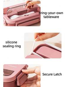 Korean Student Divided Portable Lunch Box, Outdoor Picnic Plastic Lunch Box, Microwave - Multicolor - View 4