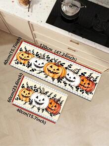 1/2pcs Halloween Pumpkin Pattern, Autumn Vintage Diatomaceous Earth Mat, Super Absorbent, Non-Slip, Perfect For Bathroom, Kitchen And Dining Room, Quick Dry, Ideal Gift For Home Decor And Bathroom Mat - Multicolor - View 16