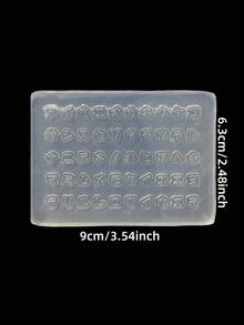 Japanese Style DIY 1pc Silicone Nail Art Mold With Japanese Numbers, Letters And Nameplate 3D Accessories Nail Mold - Clear - View 11