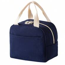Solid Color Large Insulated Lunch Bag, Extra Large Capacity, Suitable For Office Workers And Students, Thickened Aluminum Foil Lining With Ice Pack, Reusable, Suitable For Camping And Travel - Multicolor - View 13