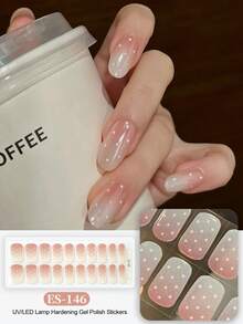 Emi Gel Nail Stickers Transparent Base 20pcs Gel Nail Stickers UV Light Required Salon Quality Long Lasting ES20 Wholesale Dropshipping Same Style - Apricot - View 8
