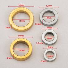 10 Buah Manik-Manik Spacer Bulat Pipih Lubang Besar dari Stainless Steel, Cocok untuk Kalung DIY, Gelang, Pembuatan Perhiasan, dan Aksesoris Manik-Manik - manik-manik pemisah baja tahan karat - View 4