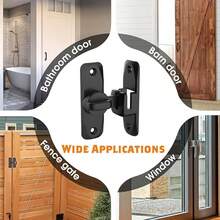 1pc Heavy Duty Security Anti-Theft Door Lock Handle, Commercial/Residential Grade Security Bolt Lock Anti-Pry Lock, With Adjustable Sliding Bolt 90°/180°, Anti-Pry Lock Latch, Includes Screws, Manual Operation, Reinforced Durable Structure - Black [90°/180° Universal] (Double-sided Adhesive) - View 7