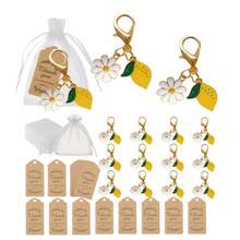 30pcs Flower Keychain Party Favors Wedding Gifts Bulk Keyring Pendant, Suitable For Guests, Baptism Ceremony, Bridal Shower - View 2
