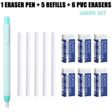 مجموعة أقلام محو قابلة للسحب، 1 قلم محو بضغطة + 5 عبوات محو بديلة + 6 محايات PVC، أداة محو دقيقة قابلة لإعادة التعبئة مع قبضة مضادة للانزلاق للطلاب والمدرسة والمكتب والرسم والتخطيط والتصحيحات اليومية - متعدد الألوان - مشاهدة 15