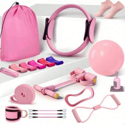 Home Fitness Set, Includes 8-Shaped Posture Corrector And Foot Pedal Resistance Band, Helps You With Full Body Shaping And Stretching Training, Ideal Gift For Mom, Wife, Girlfriend And Fitness Beginners
