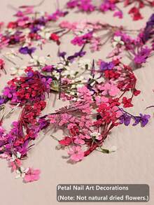 1 Box Mixed Color Floral Nail Art Decorations, Artificial Flower Design; Y2K Style Cute Petal Nail Decor, DIY Salon Accessories And Nail Supplies - Multicolor - View 6