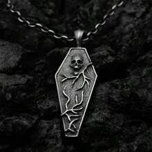 1pc Personalized Vintage Demon Bound Gothic Coffin Skull Pendant Dark Style Minimalist Necklace - Bound Demon Necklace - View 3