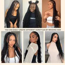 110g 2 Bundles/Pack Human Braiding Hair For Boho Braids Human Curly Boho Hair For Braiding Knotless Deep Wave Bulk Bohemian Natural Black Color - Natural Black - View 7