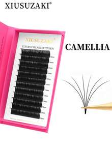 XIUSUZAKI 12 Rows Fluffy False Eyelashes, Fast Shipping, Easy-To-Fan Automatic Lash Extension Supplies, Handmade, Quick Bloom, Pre-Bonded Eyelashes, Voluminous Natural Soft Single Lashes, Suitable For Daily And Party Makeup - View 2