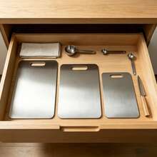 Pure Titanium Antibacterial & Mold-Resistant Cutting Board For Kitchen, Double-Sided Raw & Cooked Separation Design, With Hanging Storage Hole, Household Chopping Board, Fruit, Vegetable & Fresh Meat Partitioned Cutting, Easy To Clean, Durable & Non-Stick, Christmas, Halloween, Thanksgiving Holiday Special - View 6