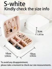 1pc Portable Travel Jewelry Storage Box, Multi-Functional Jewelry Organizer Box, PU Waterproof Jewelry Case, Jewelry Display Box For Earrings, Necklaces, Rings, Watches, Bracelets, Lipsticks, Travel Essential, Cruise Essential, Birthday Gift, Gift For Her - Multicolor - View 11