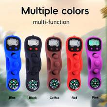 Silicone Finger Ring Electronic Counter With Compass, Prayer Tally Counter, Portable Handheld Chanting Counting Tool, Multi-Function Worship Counting Bracelet - Multicolor - View 8