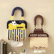 Cartoon Cute Hanging Tissue Storage Bag Waterproof Wall-Mounted Face Towel Roll Paper Tissue Box Toilet Paper Storage Bag - Multicolor - View 2