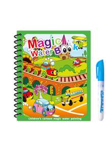 1 buah Buku Lukisan Air Ajaib untuk Anak-anak, Buku Gambar Mewarnai Air yang Dapat Digunakan Kembali, Mainan Balita dan Taman Kanak-kanak, Pena Warna Acak - MultiWarna - View 4