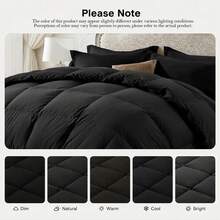 YUNDO Comforter Duvet Insert - Quilted Comforters Twin/Full/Queen/King Size, All Season Duvet, GentleSoft Down Alternative Bedding Blanket, With 8 Tabs, Gifts For Women/Men,Machine Washable,, All-Season Black - Black - View 8