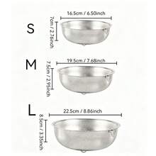 1/3pcs Stainless Steel Multi-Purpose Kitchen Single Handle Colander, Multi-Function Fruit And Vegetable Strainer, Food Filter Basket Drainer, Practical Home Cookware Accessory, Used For Effectively Rinsing Rice, Vegetables And Grains, Suitable For Home Kitchen Fruit And Vegetable Washing And Storage. - Multiple Sizes - View 2