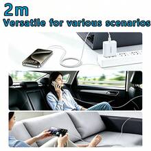 4pcs USB C Fast Charging Data Cable, Compatible With Android Phones, USB-A To Type-C Fast Charging Cable (6.6ft Nylon Braided), Compatible With Samsung, And Other Android Models And Type-C Devices, Suitable For Travel/Car/Indoor/Outdoor Phone Accessories, Purple - 2 Meters - View 6