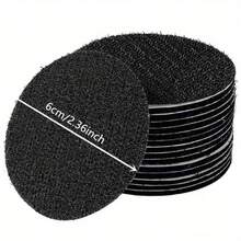 30pcs(15pairs) Black/White Round Hook And Loop Fasteners Double-Sided Adhesive Self-Adhesive Reusable Diameter 6cm/2.36inch - Perfect For Sofas, Bed Sheets, Floor Mats, Carpets And Tablecloths - Durable Self-Adhesive Fasteners, Easy To Use - 30pcs(15pairs) - View 2
