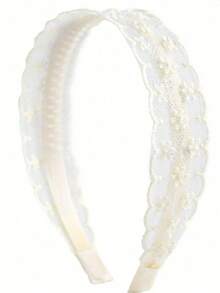 Fashionable Elegant Lace Embroidered Headband 1pc/Set - Multicolor - View 3