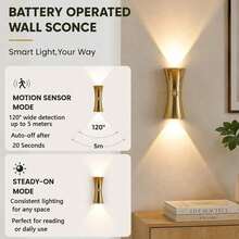 Smart LED Wall Light, 3-Color Adjustable, Motion Sensor, Indoor Magnetic LED Sensor Wall Light, Battery Powered, Adjustable Color Temperature, USB Rechargeable Night Light, Wireless Magnetic Wall Light, Suitable For Hallway, Bathroom, Bedroom - Multicolor - View 9