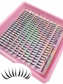 200pcs Fluffy Single Cluster False Eyelashes D Curl Dense Long 10-18mm Suitable For DIY Eyelash Extensions Beginners Can Easily Create Perfect Eyelashes At Home Ideal Gift For Women And Girls - DD - View 5