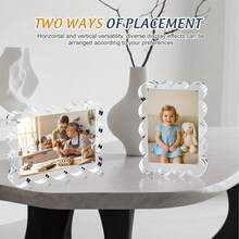 5x7 Inch Acrylic Photo Frame, Petal Edge Frame, Double-Sided Transparent Frameless, 4x6 Inch Photo Frame, 2x3 Inch Transparent Photo Frame, Wavy Frame, Photo Frame, Ideal Gift For Display - Various - View 7