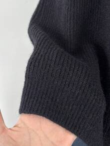 Autumn/Winter New Soft Coffee-Colored Ribbed Knit Vest With Double Zippers, Sleeveless Camisole, Commuter Casual Layering Essential - Black and White - View 3