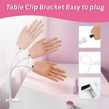 Veikmv Practice Hand For Acrylic Nails, Silicone Right Hand, 141Pcs Kit Bendable Fingers And Realistic Skin; Deep Grooves Hold Tips Without Glue; Gel, Manicure And Salon Training For Beginners - Apricot - View 5