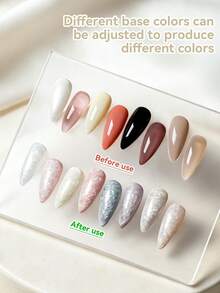 AiFer 1 Pc 15ml Pearl White Shimmer Gel Nail Polish Can Be Used With Different Background Colors To Make Threaded Nails - White - View 5